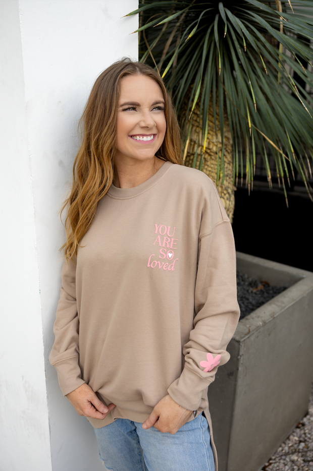 I Hope You Know (Taupe Puff Print) - Fleece Sweatshirt / Crew