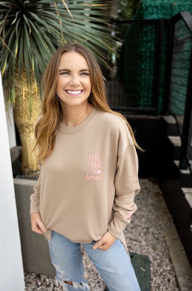I Hope You Know (Taupe Puff Print) - Fleece Sweatshirt / Crew