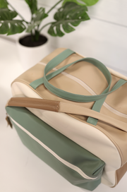 Custom: Duffle Bag - REMI -Color Block (Matcha/Cream)