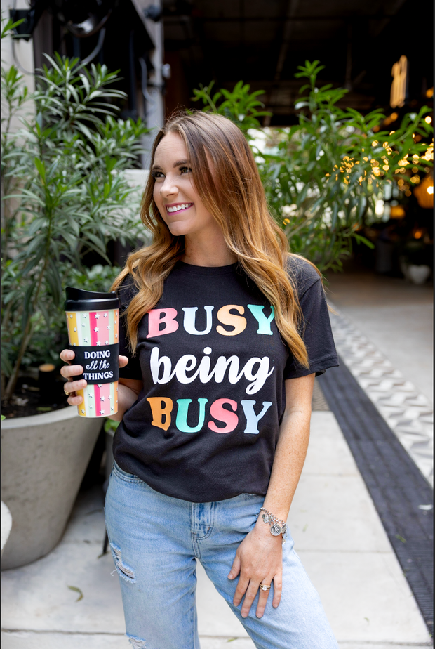 K&C -  Busy Being Busy (Black) - Short Sleeve / Crew