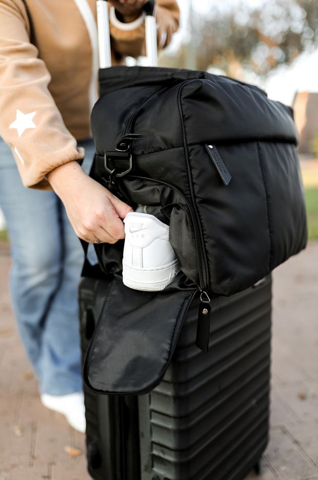 Puffer duffle deals bag