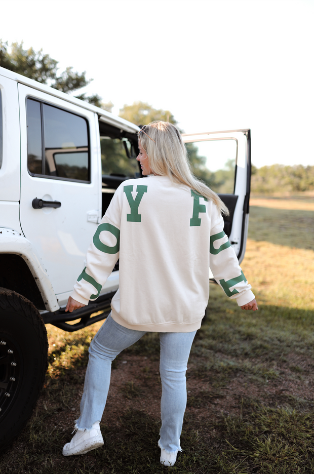 Joyful (Cream) - "My Go To" Oversized Sweatshirt / Crew
