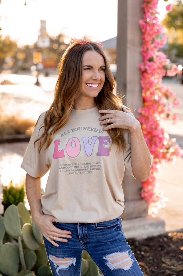 All You Need Is Love (light taupe) - Short Sleeve / Crew