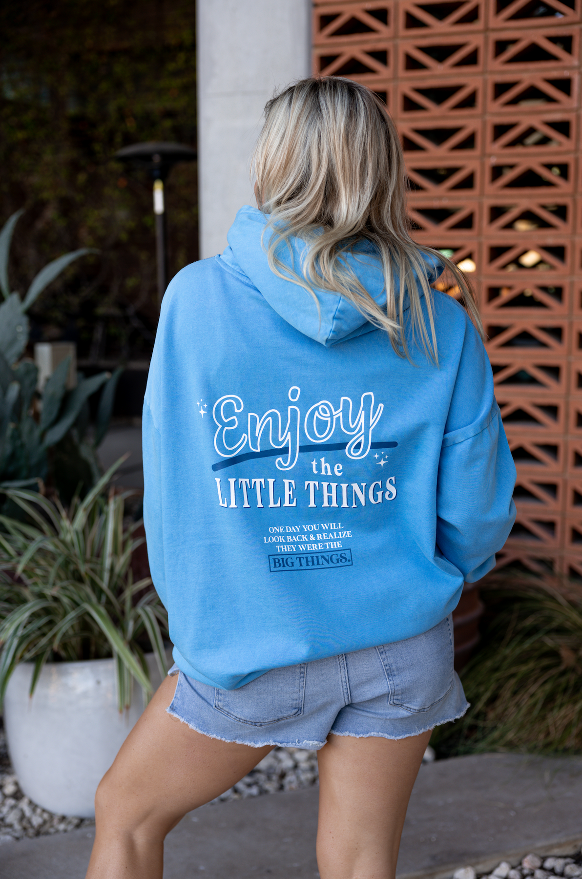 Enjoy The Little Things Seaside Blue Acid Wash