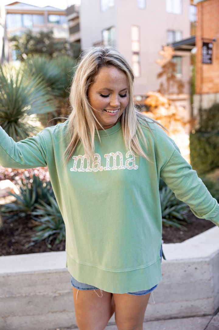 Mama Matcha Mineral Wash Sweatshirt Crew Jadelynn Brooke