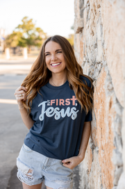 But First Jesus (Indigo) - Short Sleeve / Crew