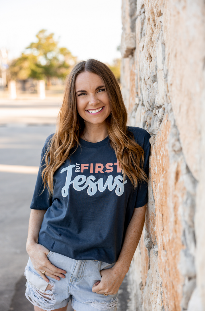 But First Jesus (Indigo) - Short Sleeve / Crew
