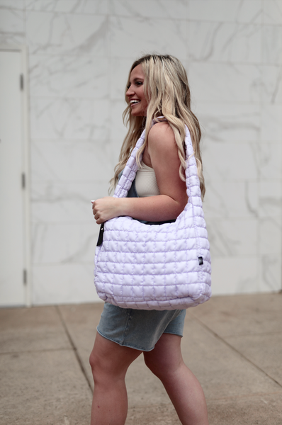 Tote Bag - On Cloud Nine Quilted Puffer Tote (LILAC) – Jadelynn