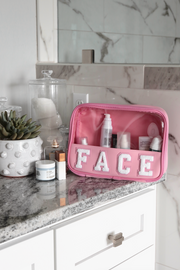 CUSTOM Oversized Cosmetic Bag - (Pink / Clear)