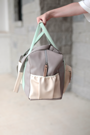 Custom Duffle Bag - NALA Color Block (Grey/Pistachio/Cream) – Jadelynn