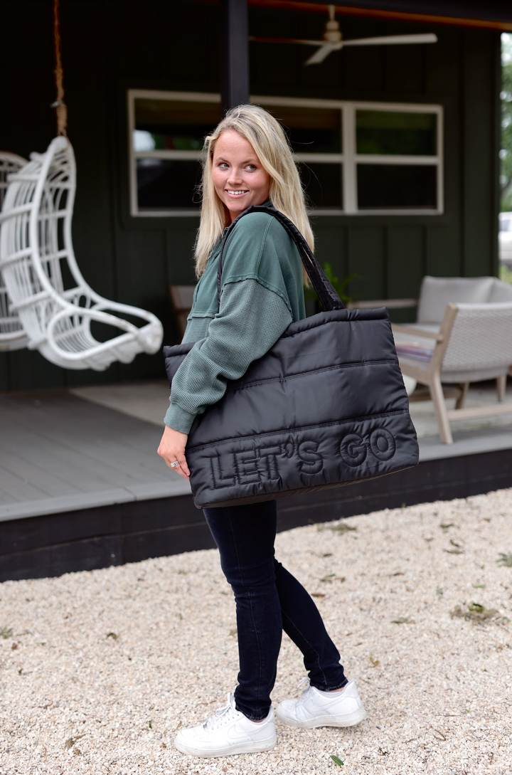 Carry All Quilted Puffer Tote - Let's Go (Midnight)