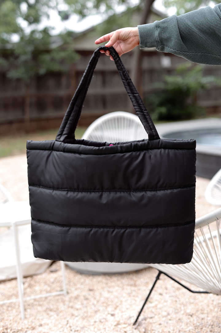 Carry All Quilted Puffer Tote - Let's Go (Midnight)