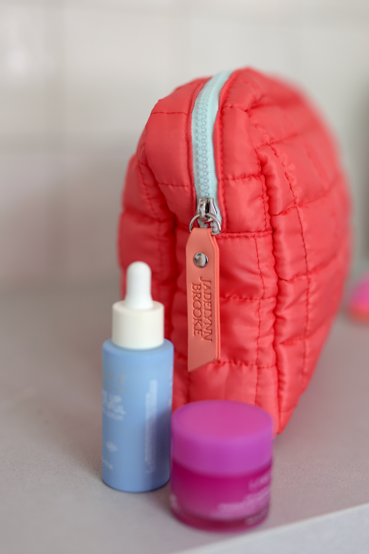 On Cloud Nine Quilted Puffer Cosmetic Bag - (Citrus)