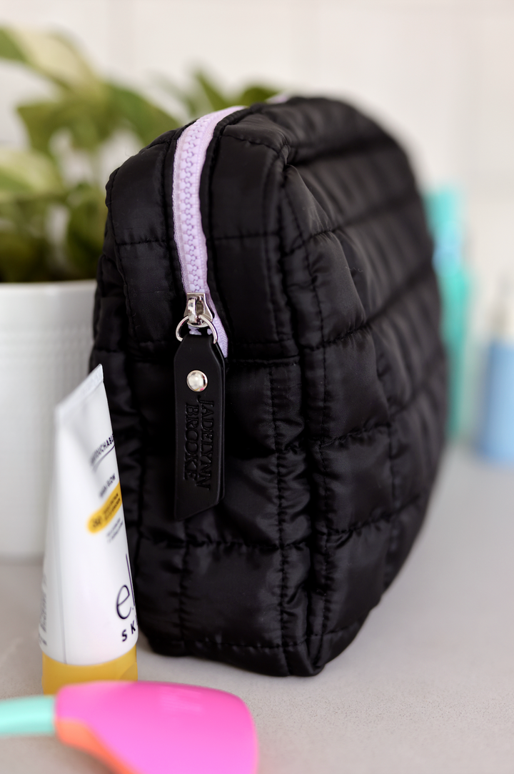 On Cloud Nine Quilted Puffer Cosmetic Bag - (Midnight)