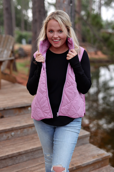 Outbound Quilted Puffer Vest - (Dusty Rose) – Jadelynn Brooke®
