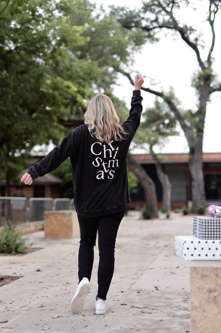 Peace Joy & Love (MIDNIGHT) - "My Go To" Oversized Acid Washed Sweatshirt
