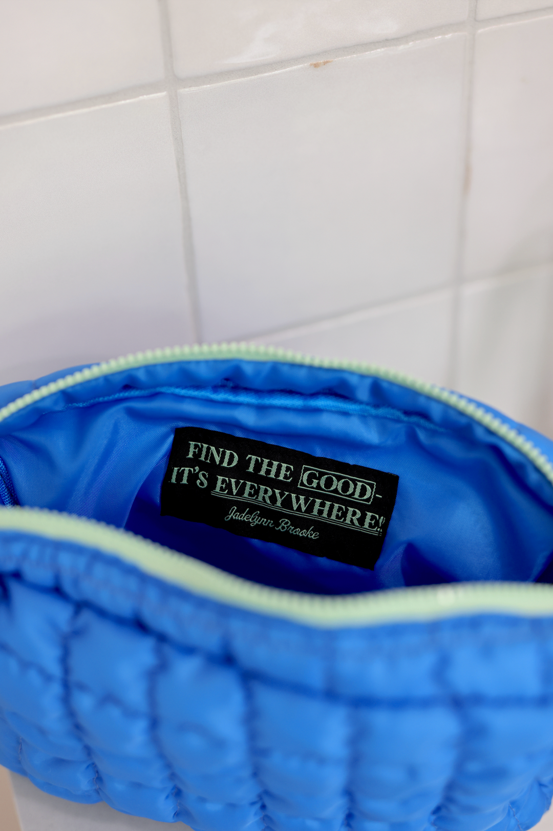 On Cloud Nine Quilted Puffer Cosmetic Bag - (Cobalt Blue)
