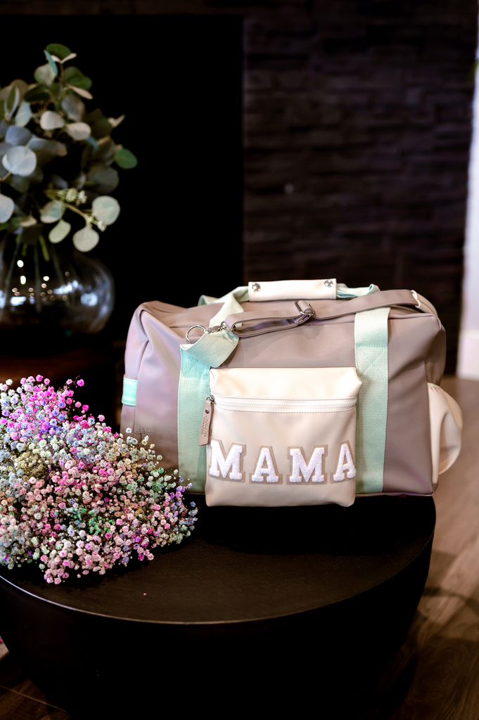 Duffle Bag MAMA - NALA Color Block (Grey/Pistachio/Cream