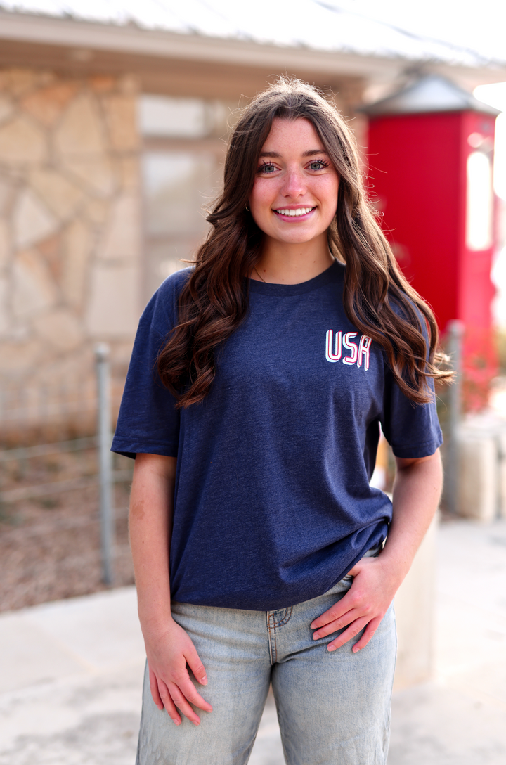 Raised In The Greatest (Navy Heather) - Short Sleeve/Crew