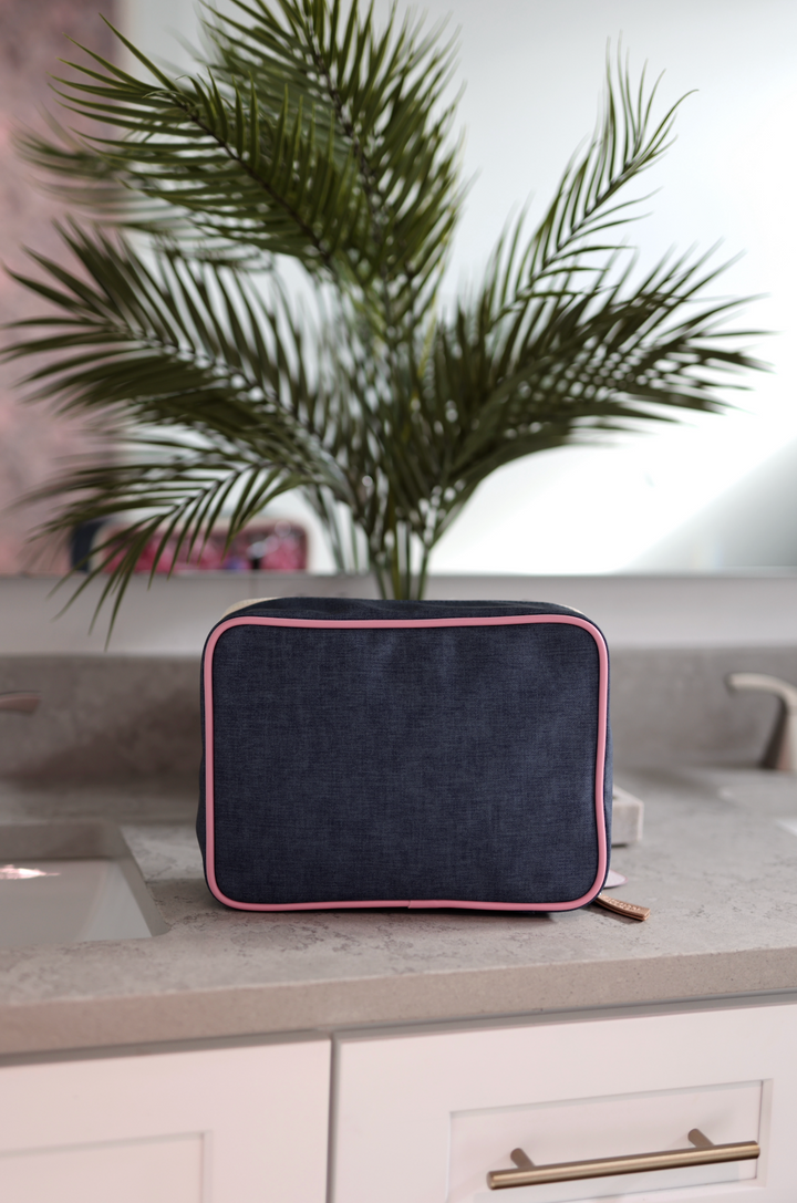 CUSTOM Oversized Cosmetic Bag - (Denim Print)
