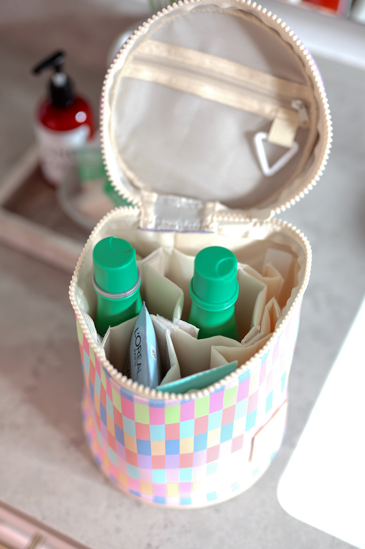 Barrel Toiletry Bag - Happy Days Ahead (Pastel Party)