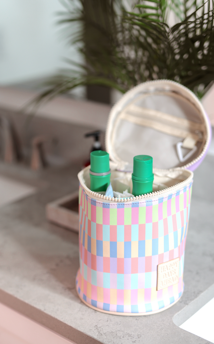 Barrel Toiletry Bag - Happy Days Ahead (Pastel Party)