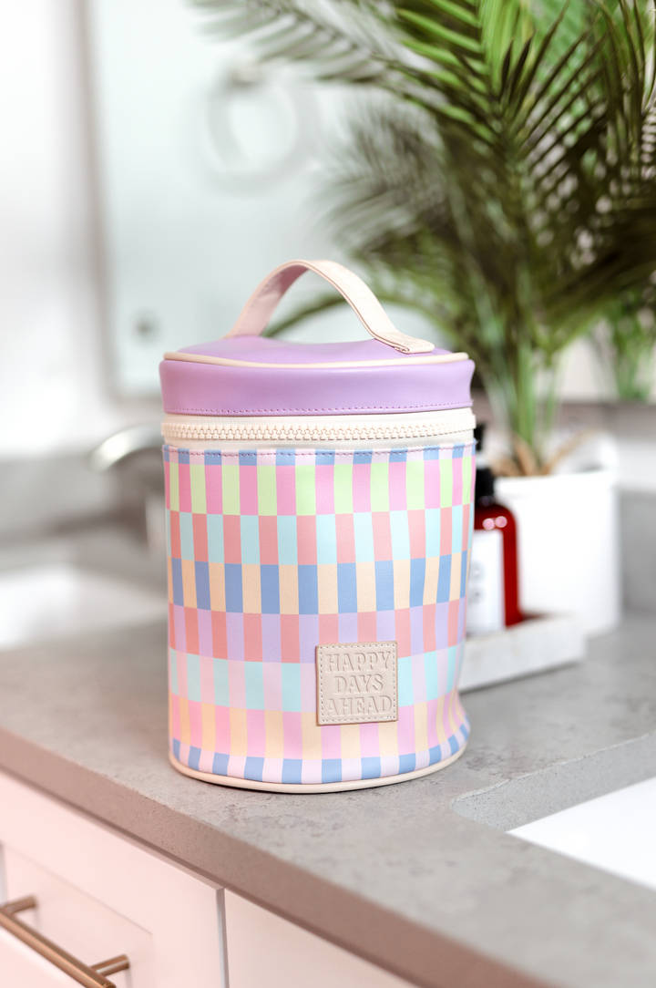 Barrel Toiletry Bag - Happy Days Ahead (Pastel Party)