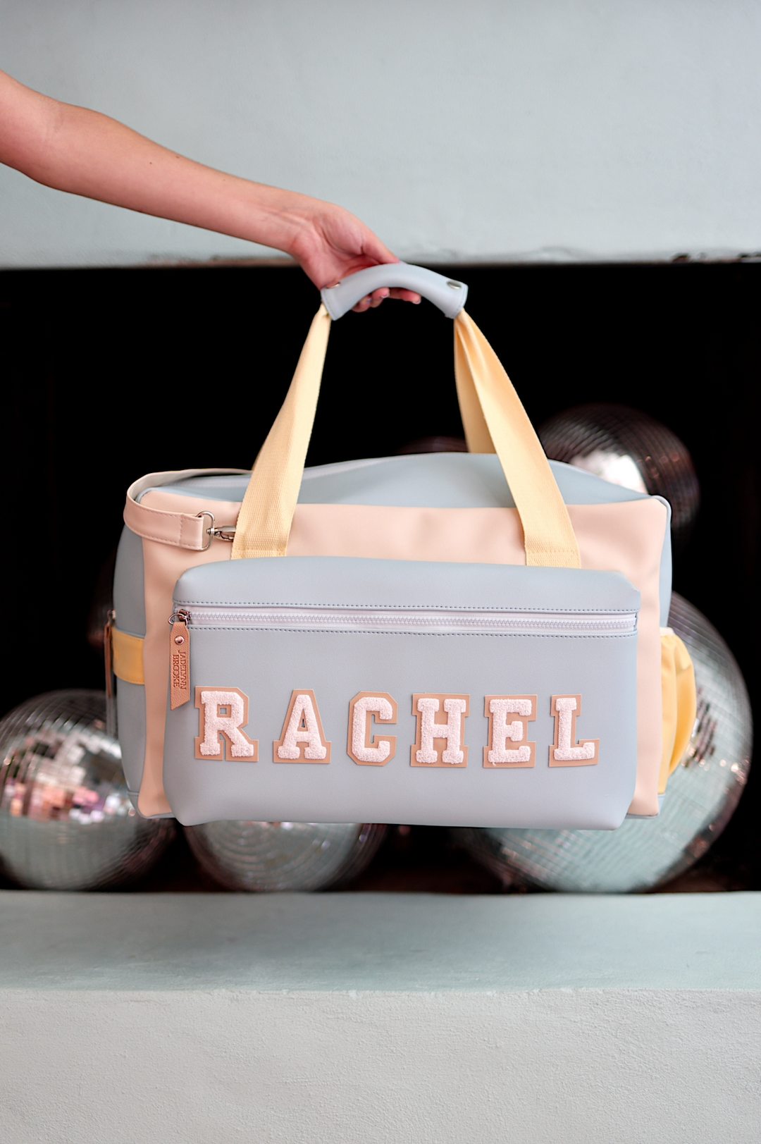 Custom Duffle Bag - The Nantucket Color Block (Ivory/Seaside Blue/Sunny Yellow)