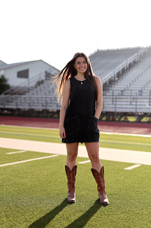 Tailgate Mineral Wash Romper - (Midnight) – Jadelynn Brooke®