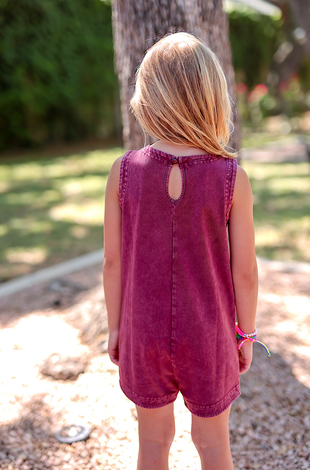 Tailgate Mineral Wash YOUTH Romper - (Maroon)