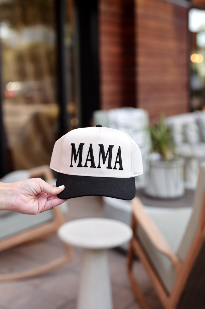 Trucker Hat - Mama 3D Embroidery (Natural/Black)