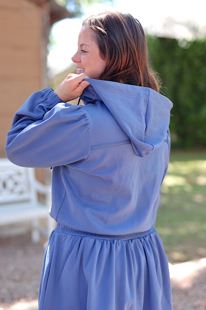 Jet Setter Hoodie Skort Dress - (Marine Blue)