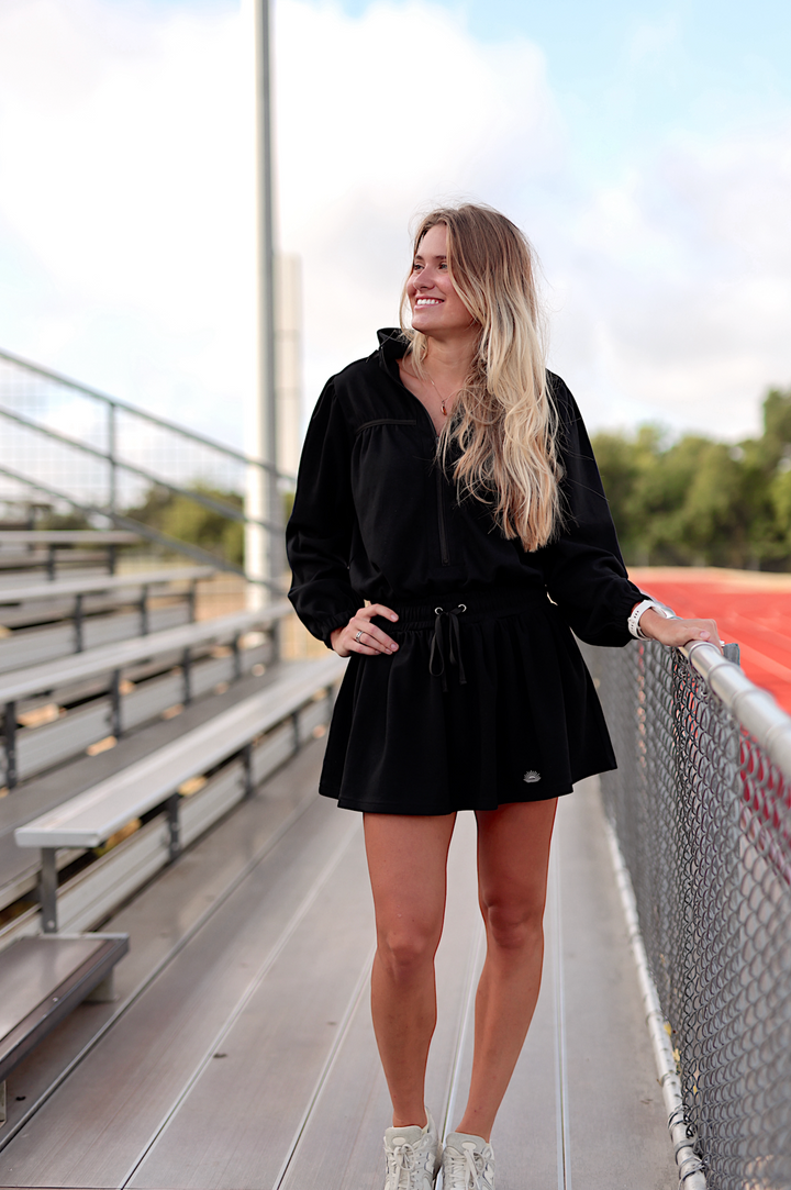 Jet Setter Hoodie Skort Dress - (Midnight)