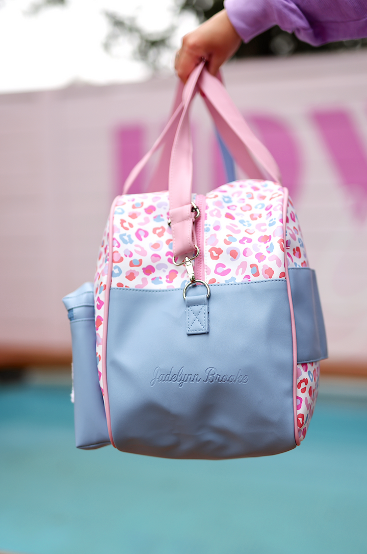 Duffle Bag - Party Animal Color Block WITHOUT customization (Pink/Orange/Blue Cheetah Print)