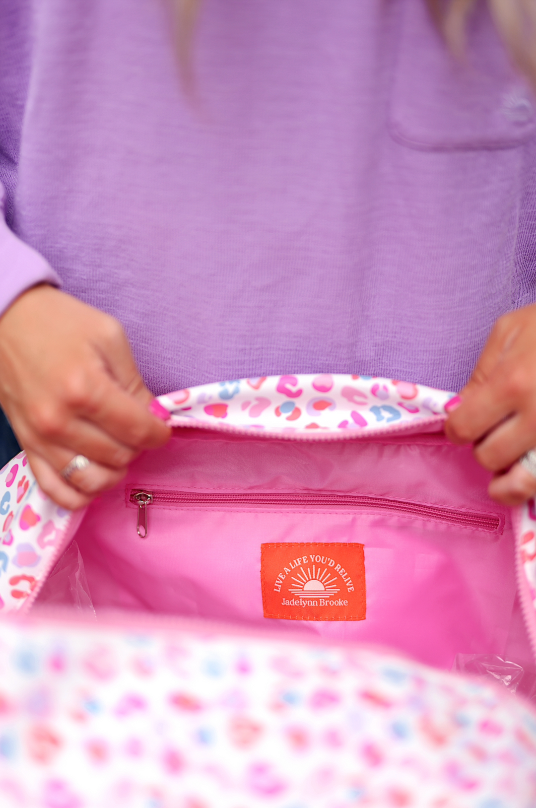Custom Duffle Bag - Party Animal Color Block (Pink/Orange/Blue Cheetah Print)