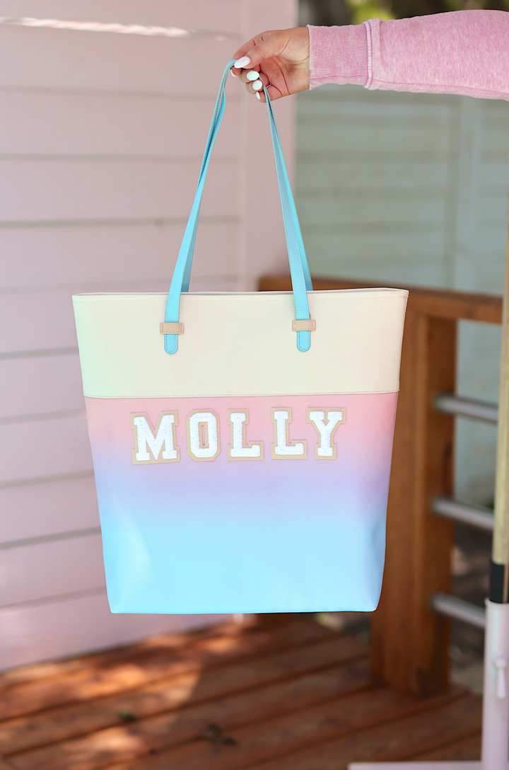 Custom Laptop Tote - Sunrise Gradient (Blue/Lavender)