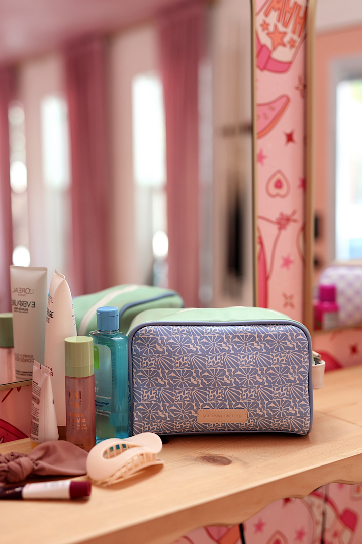 Handle Cosmetic Bag - STUFF (Pistachio/Slate/Cream)