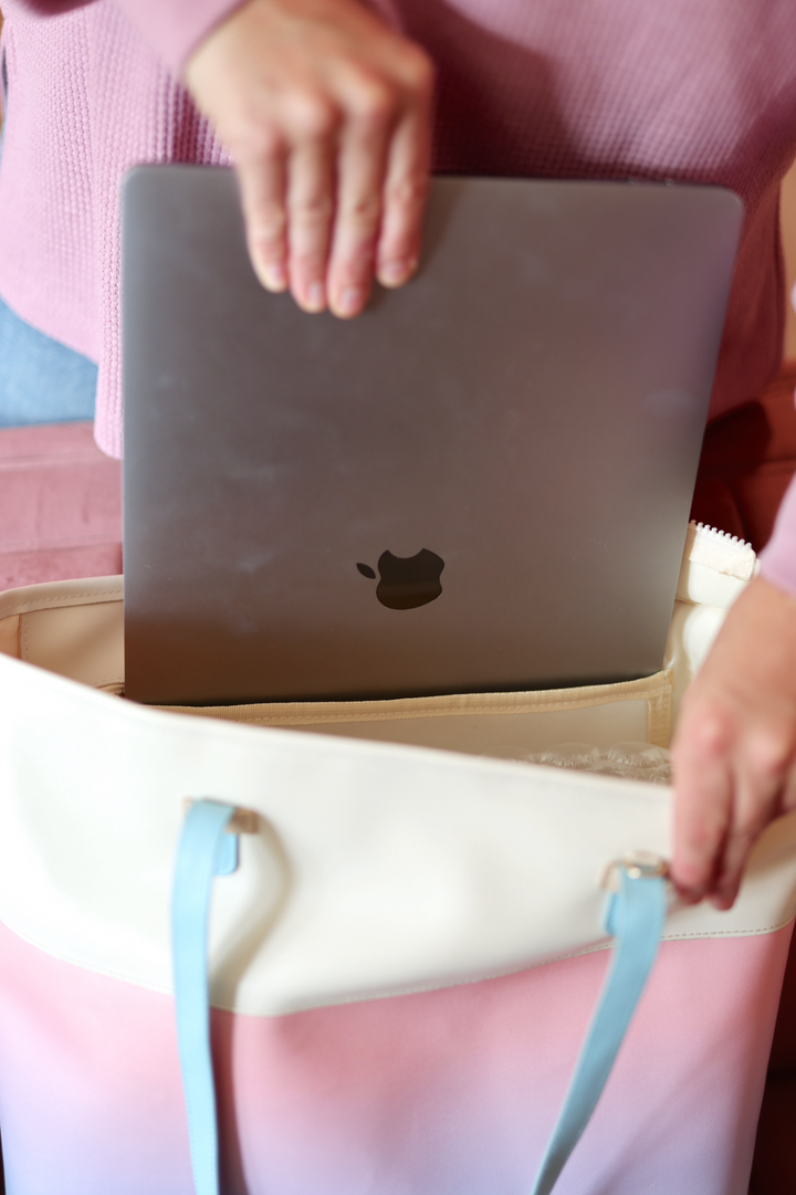 Laptop Tote - Sunrise Gradient WITHOUT customization (Blue/Lavender)