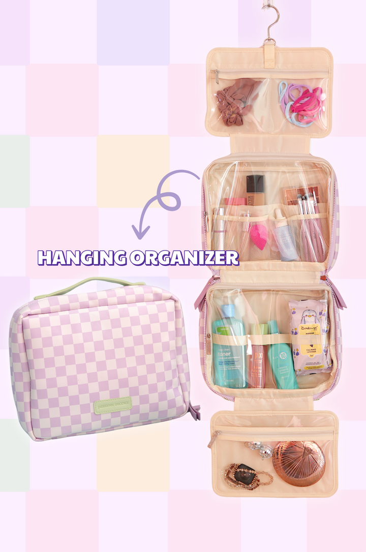Hanging Organizer - Daydream Checkered (Lime/Lilac/Cream)