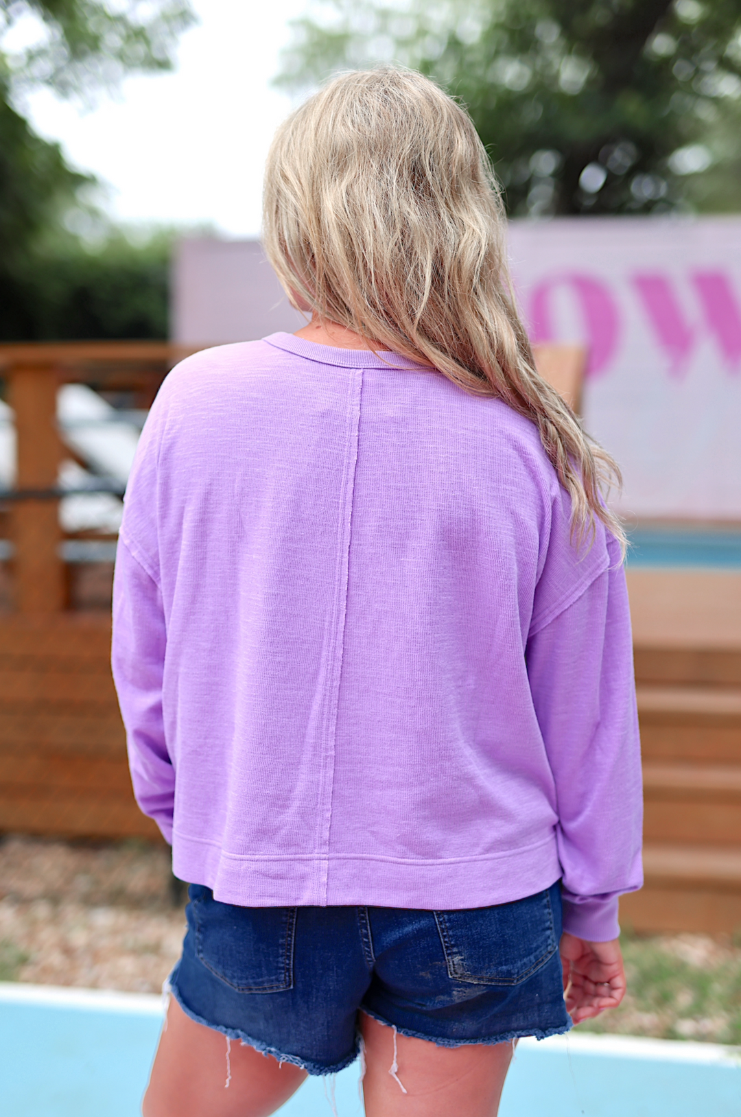 Long Weekend Knit Crew Sweatshirt - (Lilac)