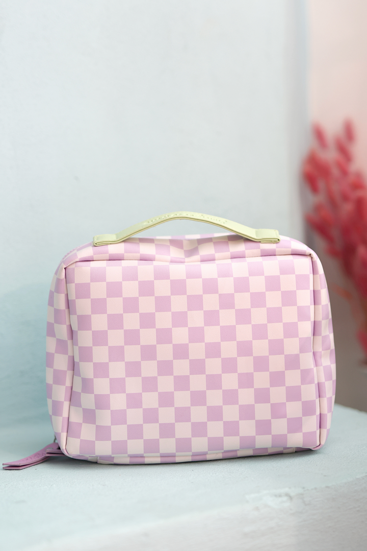 Custom Hanging Organizer - Daydream Checkered (Lime/Lilac/Cream)