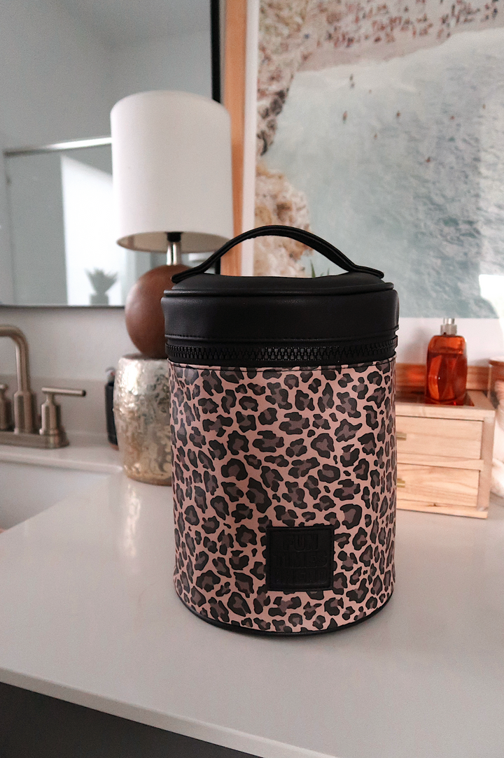 Barrel Toiletry Bag - Traditional Cheetah