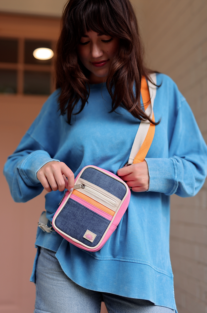 Crossbody Purse - Denim Print