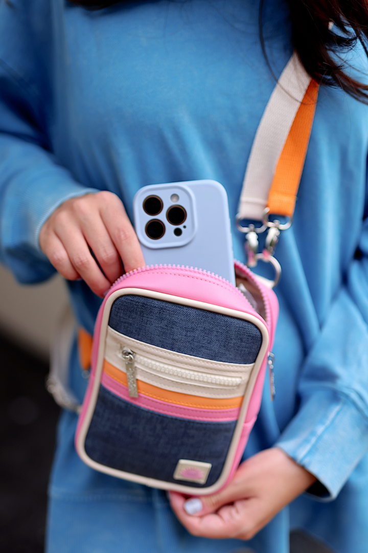 Crossbody Purse - Denim Print
