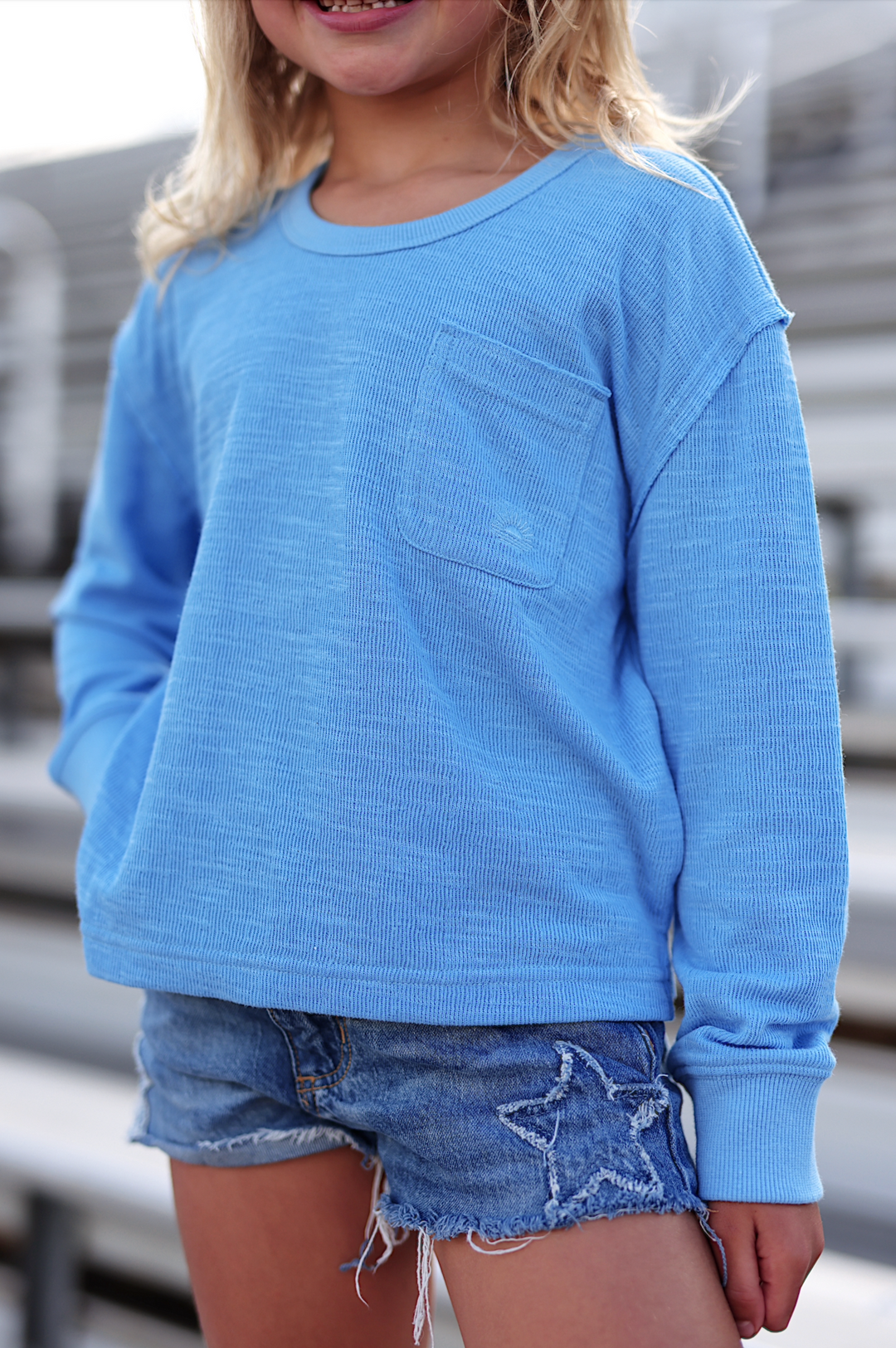 Long Weekend YOUTH Knit Crew Sweatshirt - (Powder Blue)