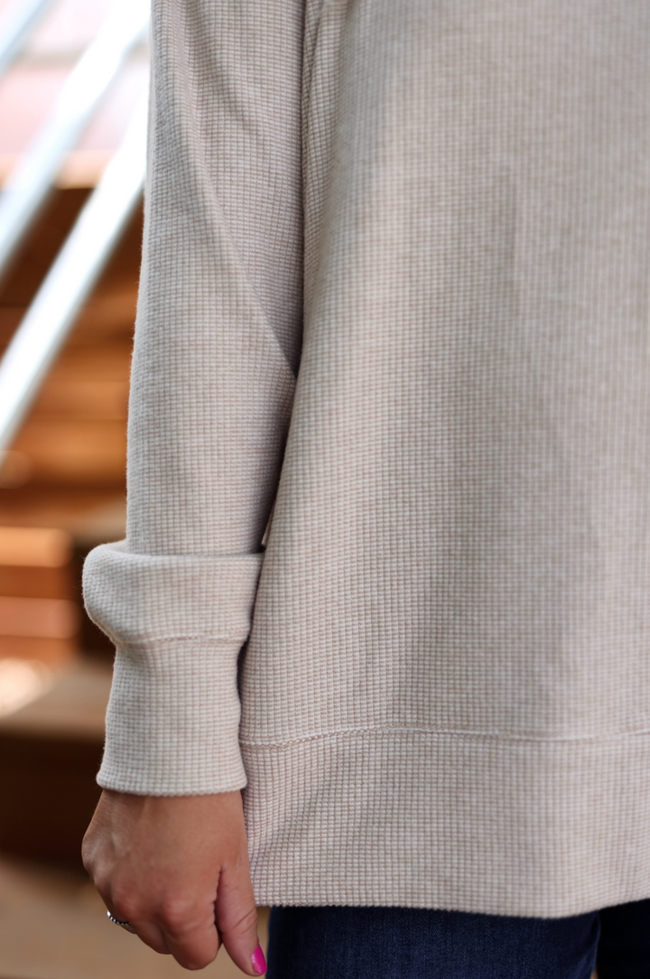 Cozy Day Waffle Pullover - Mama (Latte)
