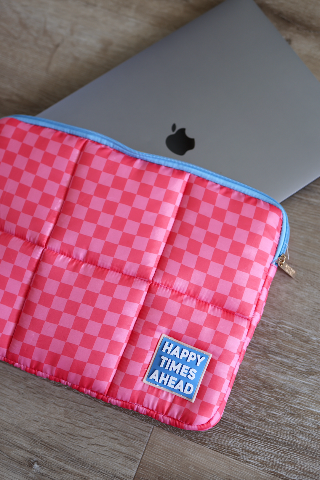 Puffer Laptop Sleeve - Happy Times Ahead (Pink/Orange/Blue)