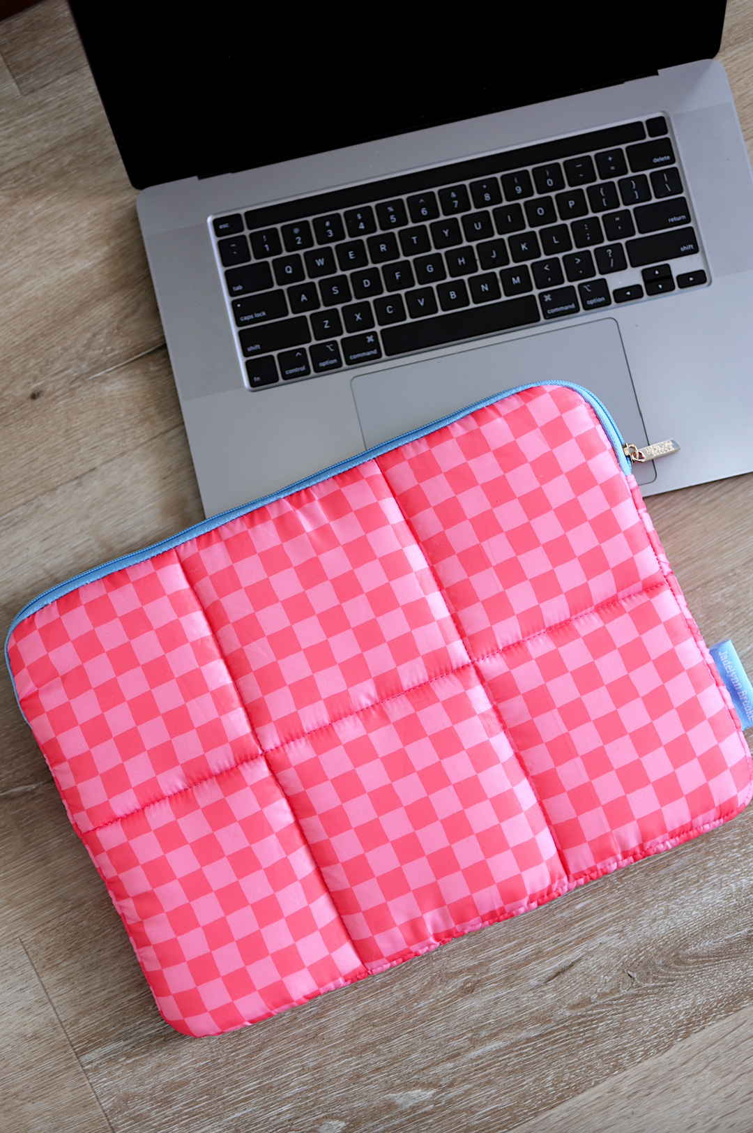 Puffer Laptop Sleeve - Happy Times Ahead (Pink/Orange/Blue)