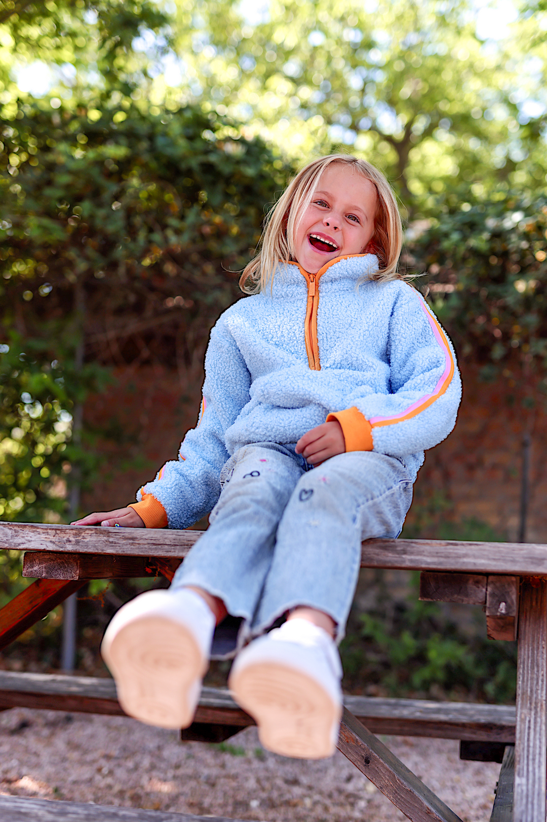 Around The Clock YOUTH Teddy Quarter Zip Pullover (Seaside Blue)