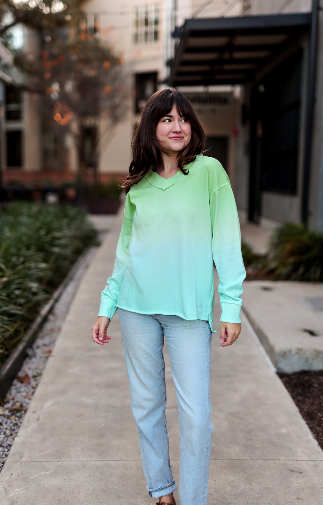 Terry V-Neck Pullover- Pool Party
